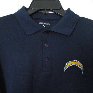 Antigua Mens S/S NFL Football Los Angeles Chargers Navy Polo Shirt NWOT - Large